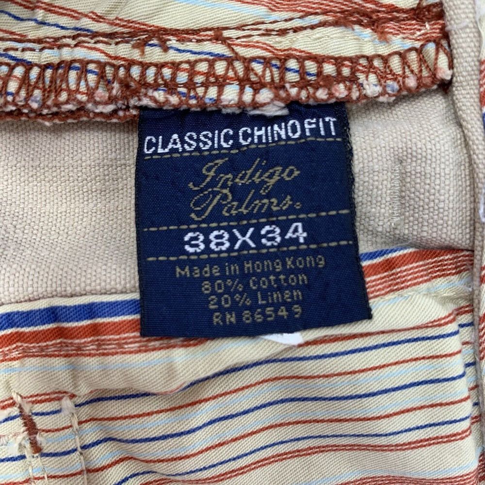Indigo Palms Classic ChinoFit Beige Flat Front Men's Pants Size W38 L34 - Picture 3 of 10